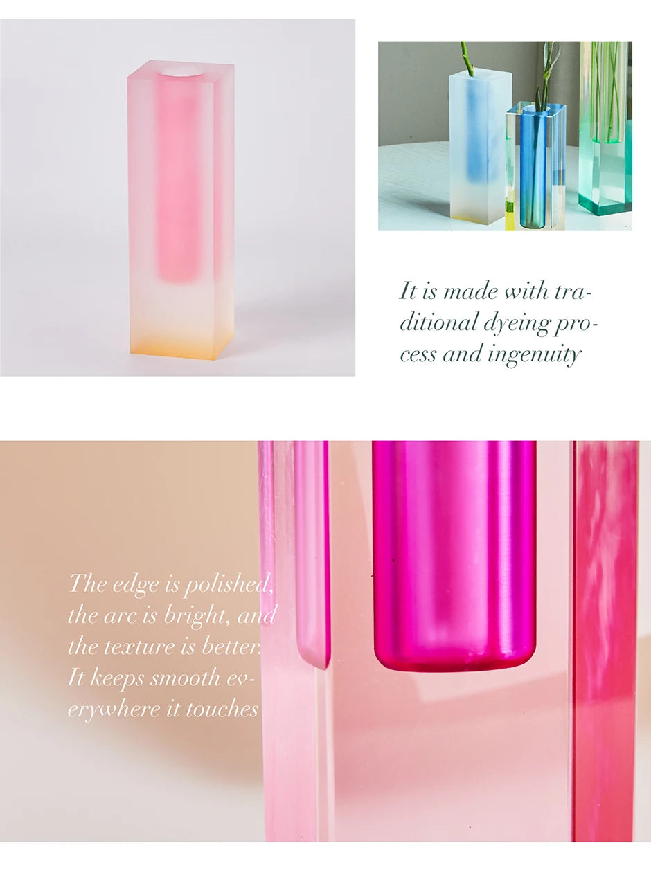 Pilar acrílico bud vaso de vidro mesa vasos luxo decorativo cristal nordic decoração do quarto casa vaso