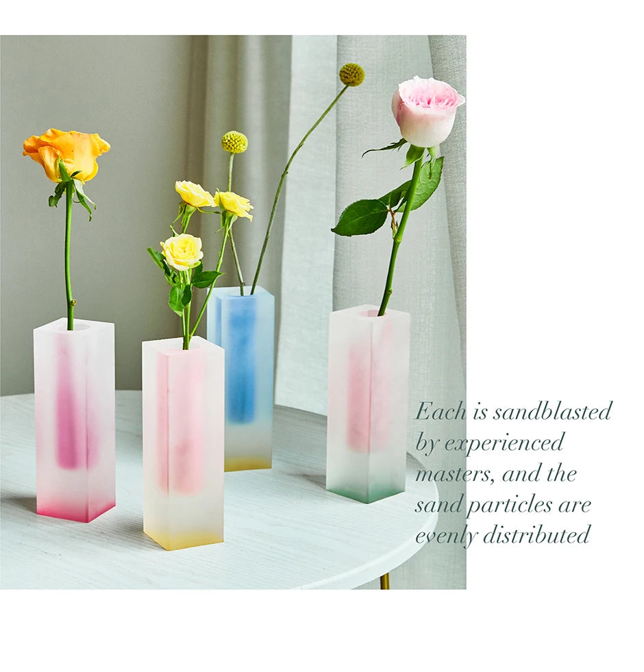 Pilar acrílico bud vaso de vidro mesa vasos luxo decorativo cristal nordic decoração do quarto casa vaso
