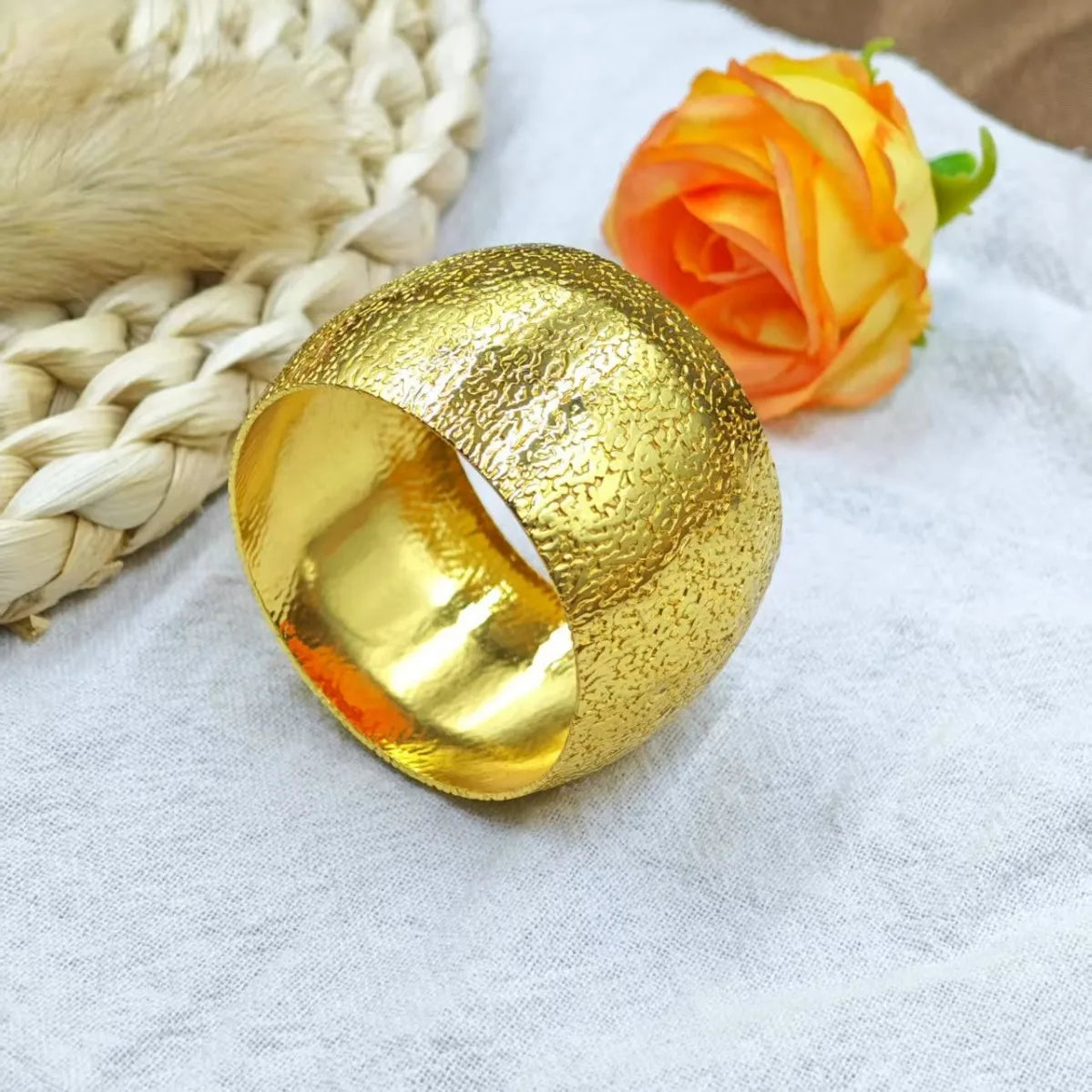 Anel de Guardanapo Metálico Dourado, Prata, Rose