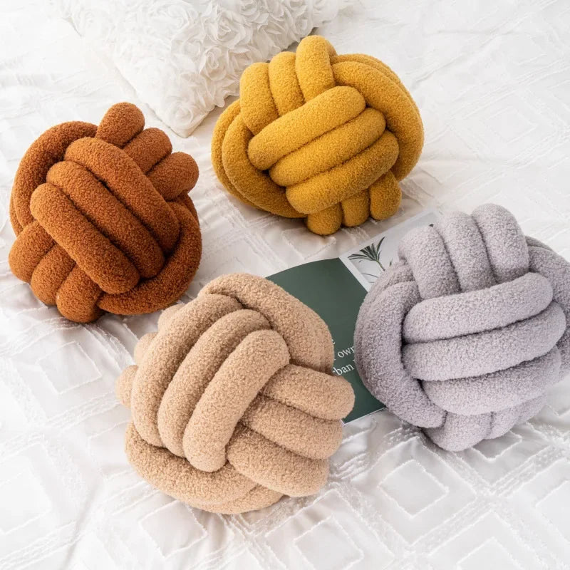Nó estético globo almofada de pelúcia bola nórdica travesseiro de pelúcia sofá decorativo lance travesseiro macio dormir volta almofada decoração