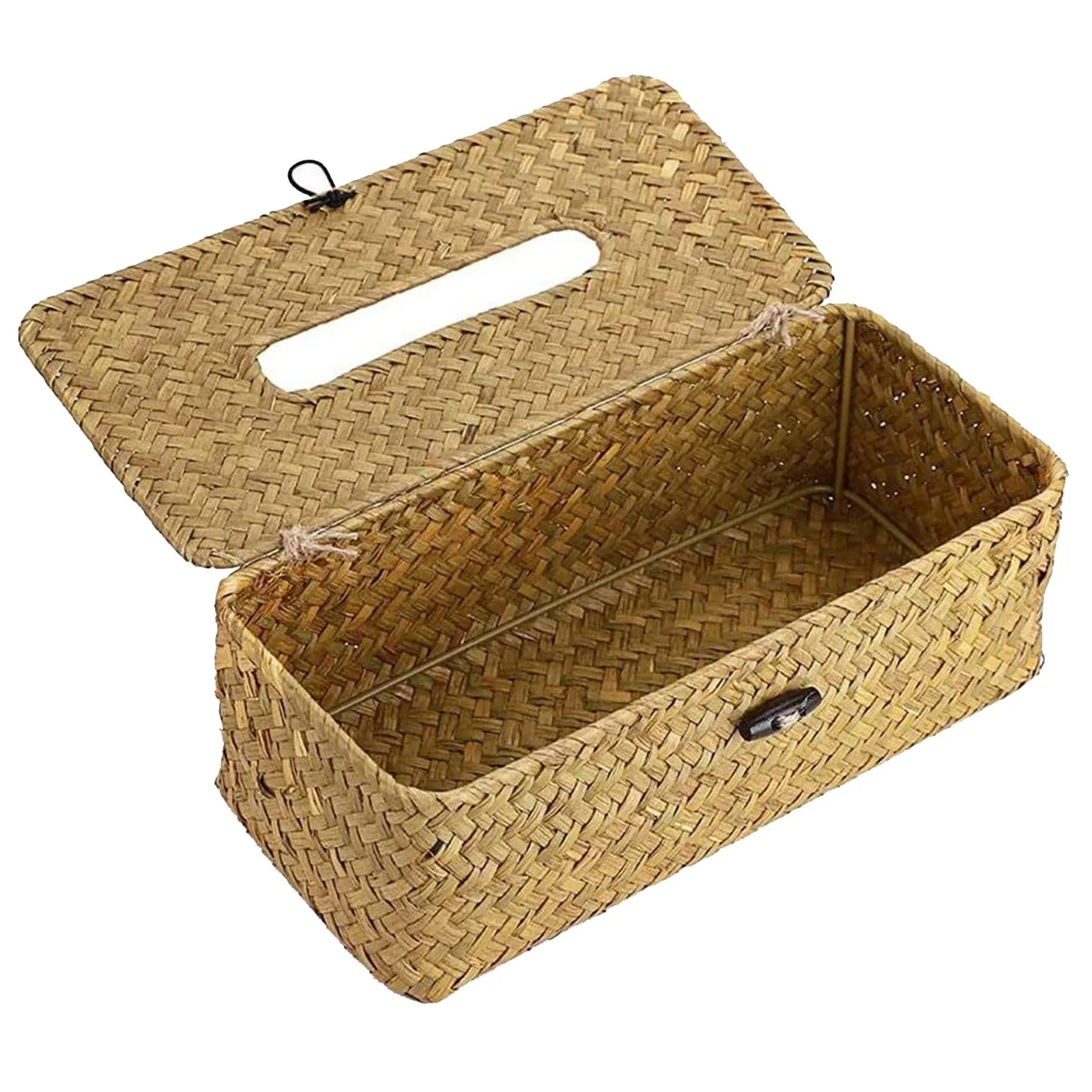 Nova caixa de tecido rattan decoração para casa artesanal desktop tecido rattan caixa para banheiro, casa, hotel e escritório