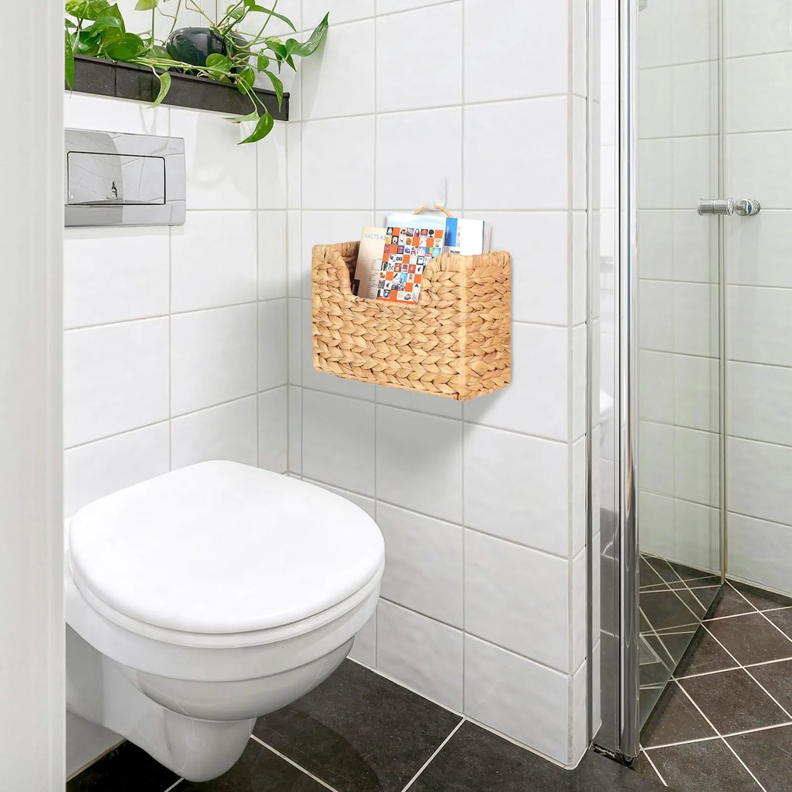 Cabaça videira tecido parede pendurado cesta de armazenamento rattan revista rack decoração casa para sala estar quarto