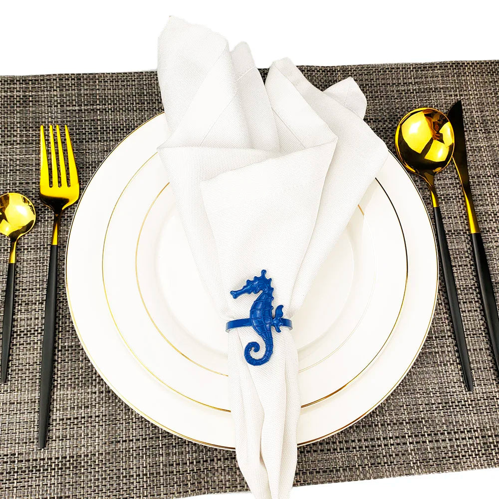 Kit 6 Anéis de Guardanapo Temáticos | Criaturas do Mar | Decoração Náutica