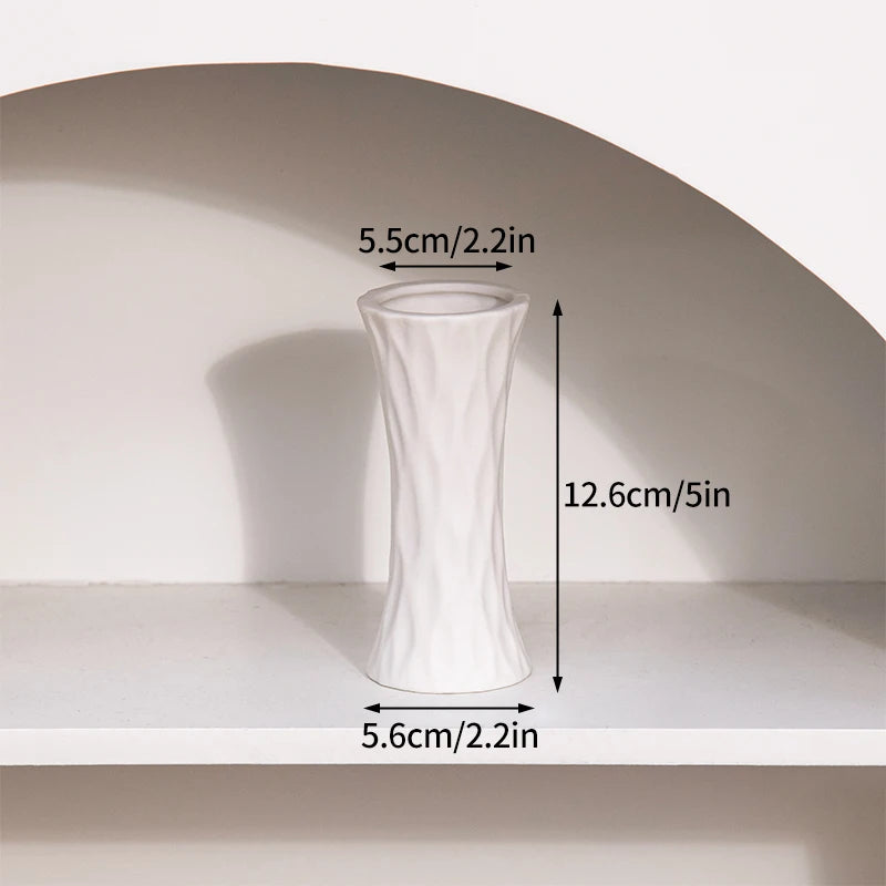 Vasos de cerâmica branca, ornamentos decorativos nórdicos, decoração para casa, sala de estar, arranjos de flores, adereços de esboço, decoração de mesa