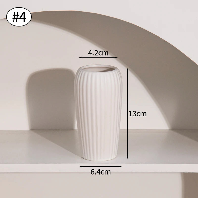 Vasos de cerâmica branca, ornamentos decorativos nórdicos, decoração para casa, sala de estar, arranjos de flores, adereços de esboço, decoração de mesa