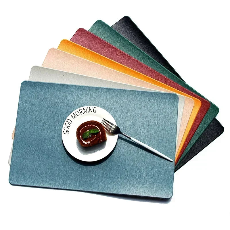 Estilo nórdico decoração de casa placemat de couro do agregado familiar hotel restaurante ocidental lugar esteira retangular impermeável à prova de óleo placemat