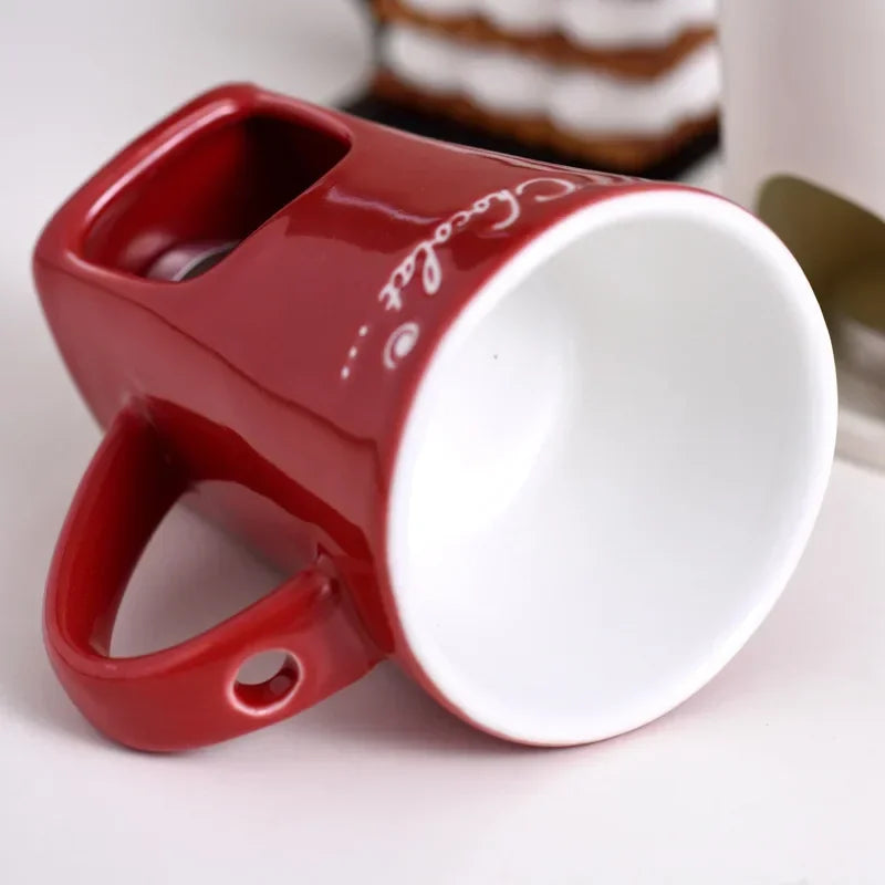Caneca Fondue de Cerâmica com Vela | Queijo & Chocolate | 130ml