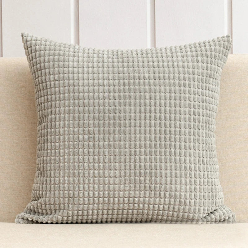 Capa de almofada decorativa para casa, veludo macio, grão de milho, 40/45/50/55/60cm, cor sólida, fronha para quarto, sofá, cadeira, carro