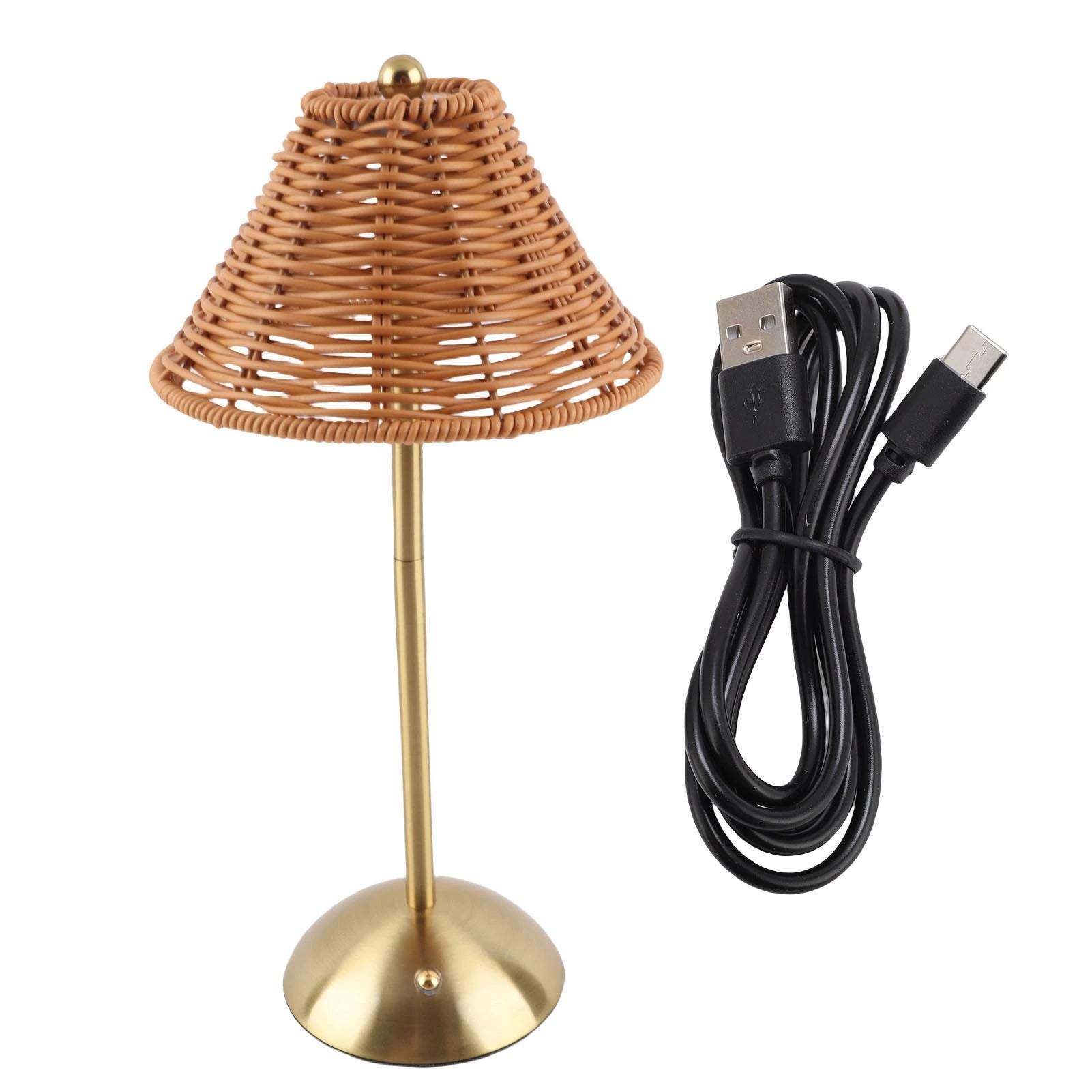 Sem fio boho rattan candeeiro de mesa pc rattan tecelagem cuidados com os olhos compacto led recarregável luz leitura poupança energia para restaurante