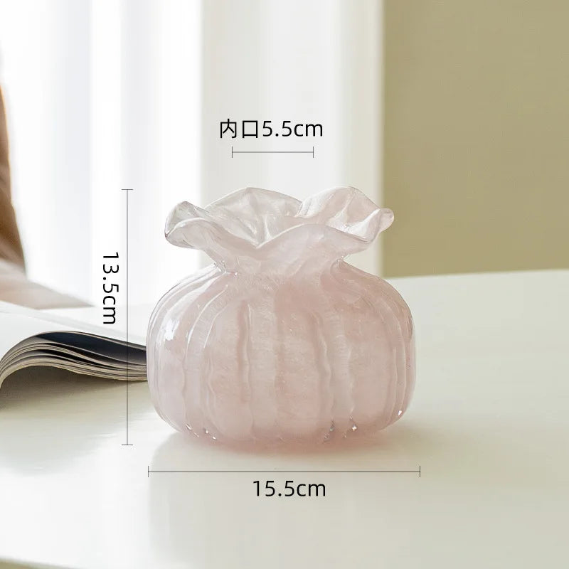 Vaso luz estilo luxo sentimento sênior saco de renda rosa modelagem sala estar mesa decoração ornamentos