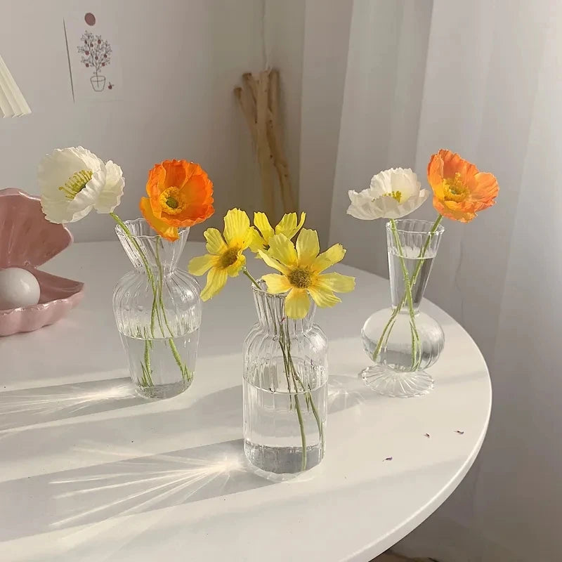 1pc nórdico criativo vasos transparentes para planta garrafa vaso de flores hidropônico terrário arranjo recipiente vaso de mesa de flores