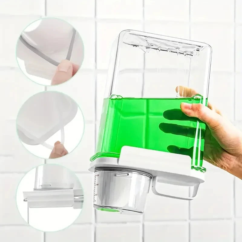 Dispensador hermético de detergente para roupas, caixa de armazenamento de pó, recipiente transparente para líquidos com tampas, jarra