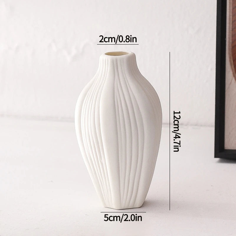 Vasos de cerâmica branca, ornamentos decorativos nórdicos, decoração para casa, sala de estar, arranjos de flores, adereços de esboço, decoração de mesa