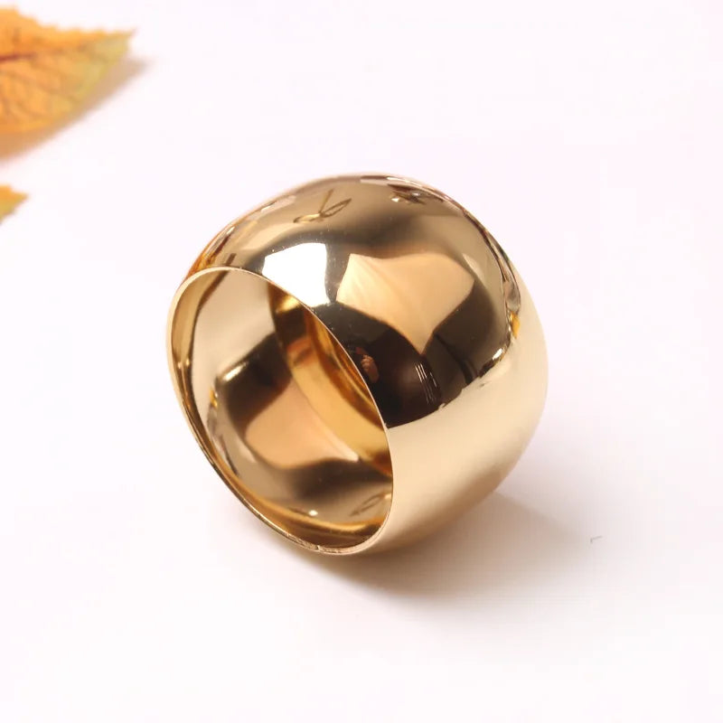Modelo de hotel quarto anel dourado guardanapo fivela anel de guardanapo restaurante ocidental guardanapo de metal círculo anel de pano