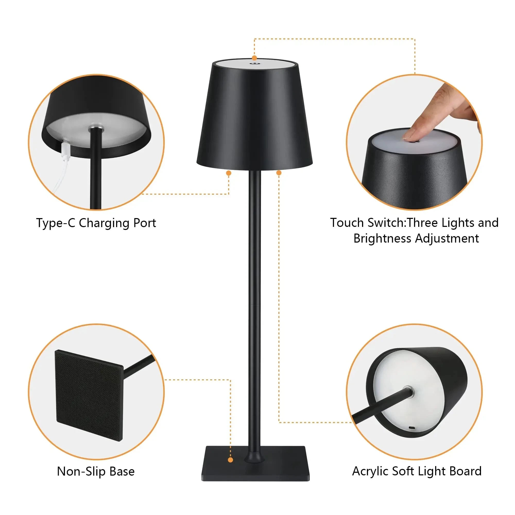Led sensor de toque candeeiro mesa 3 cores desktop luz da noite cabeceira criativo barra luz ambiente decoração ao ar livre sala decoração ao ar livre