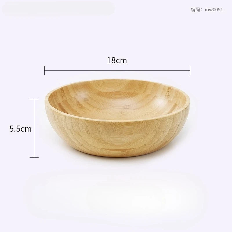 Tigela de bambu natural grande casa tigela de salada de frutas e vegetais tigela de mistura de massa de madeira talheres de madeira tigela de macarrão