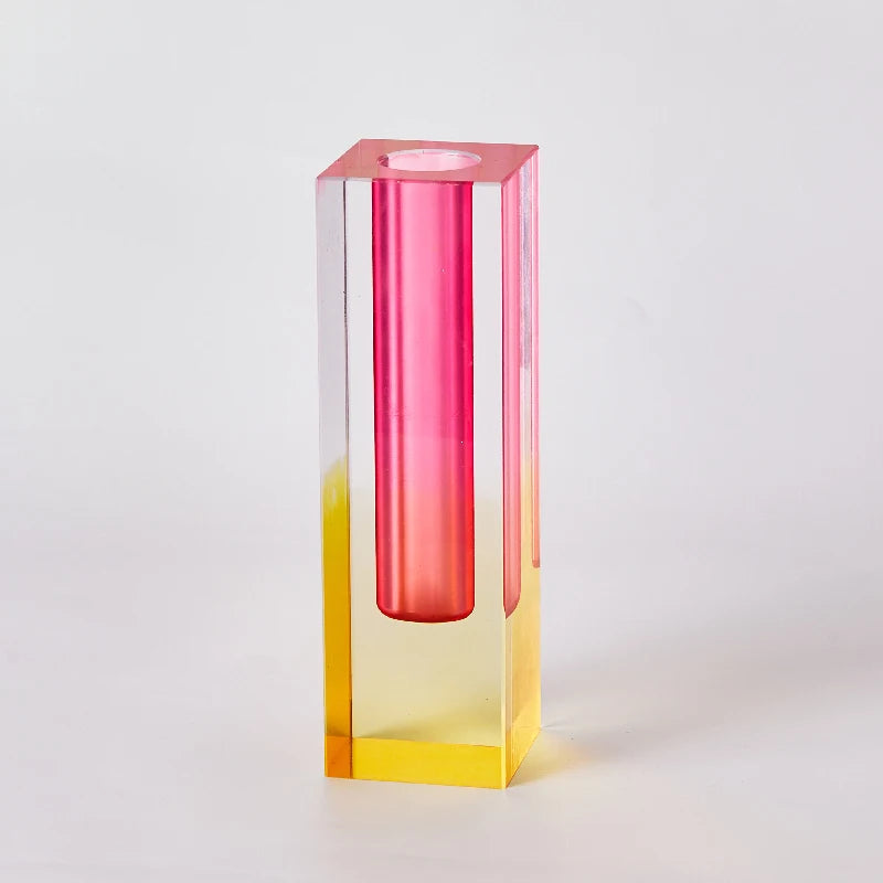 Pilar acrílico bud vaso de vidro mesa vasos luxo decorativo cristal nordic decoração do quarto casa vaso
