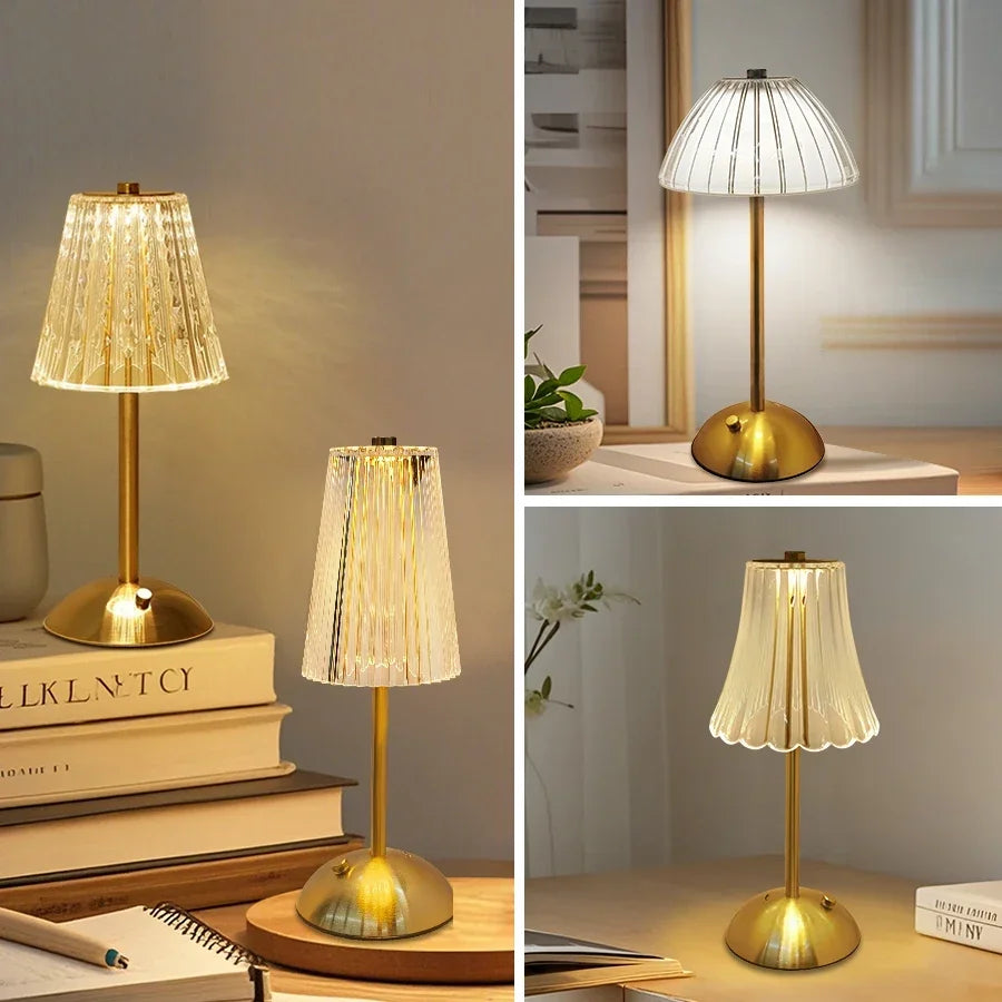 Regulável decoração de mesa luz noturna lâmpada led sensor toque recarregável sem fio lâmpada leitura para hotel bar quarto luz