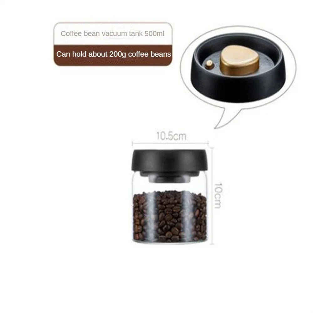 Frascos De Armazenamento De Alimentos De Vidro Transparente, Tanque Selado A Vácuo, Recipiente Hermético, À Prova De Umidade, Extração De Ar, Grãos De Café, Doméstico