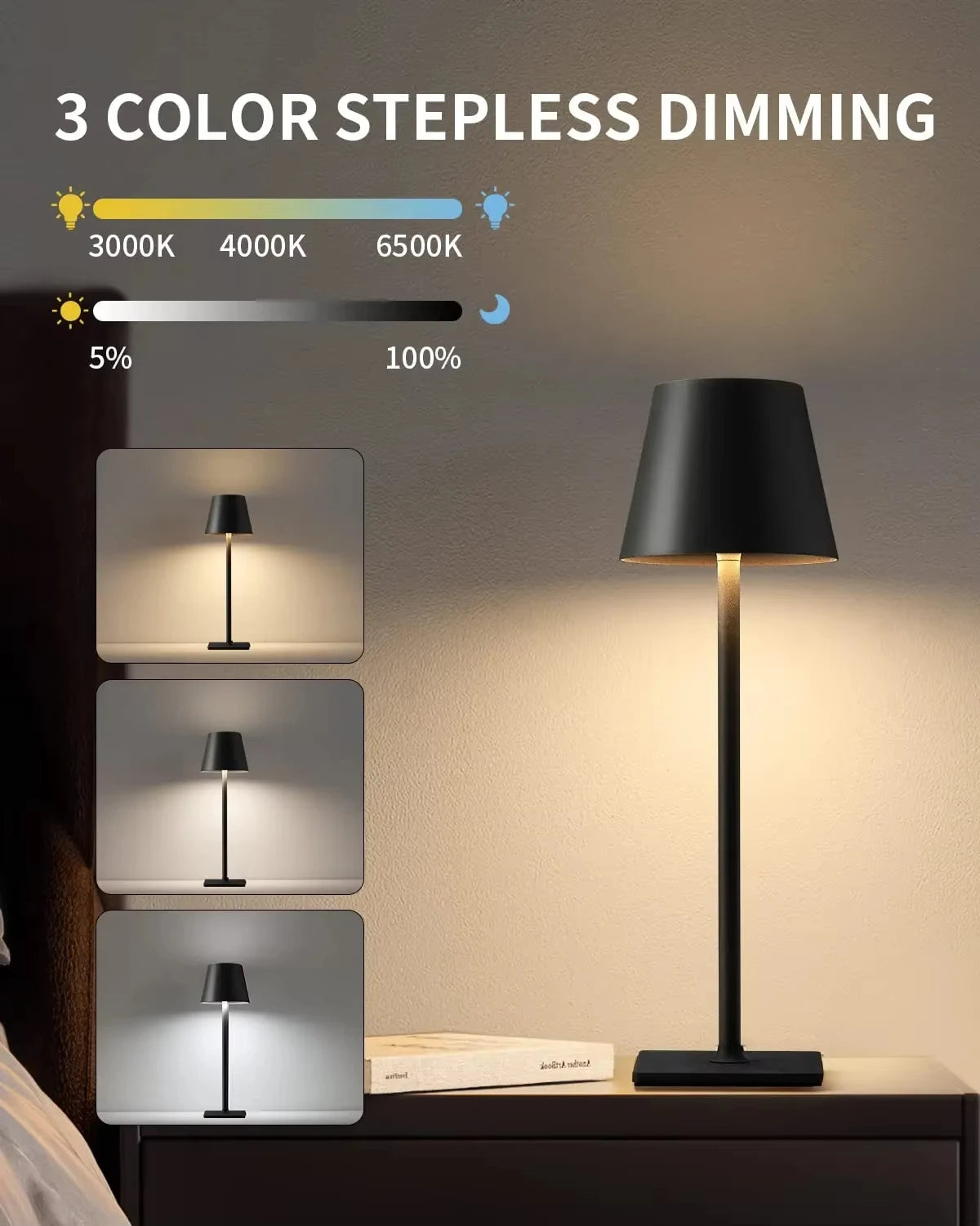 Led sensor de toque candeeiro mesa 3 cores desktop luz da noite cabeceira criativo barra luz ambiente decoração ao ar livre sala decoração ao ar livre