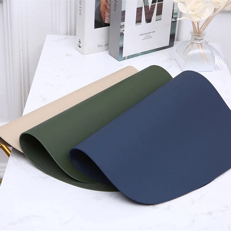 PU Leather Tableware Pad Placemat, isolamento térmico, Placemats simples antiderrapantes, estilo nórdico, montanha-russa Placemat