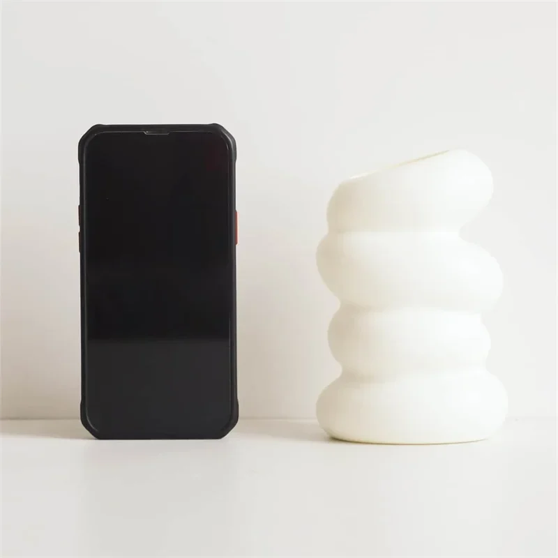 Vaso branco espiral de plástico, recipiente nórdico criativo para arranjo de flores, para cozinha, sala de estar, quarto, decoração de casa, 1 peça