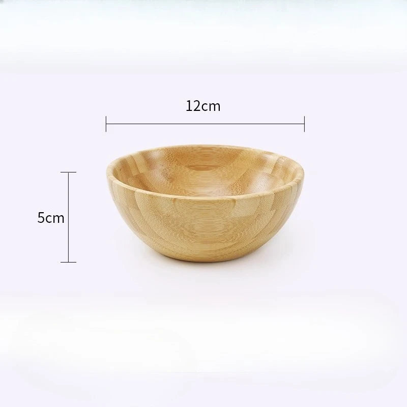 Tigela de bambu natural grande casa tigela de salada de frutas e vegetais tigela de mistura de massa de madeira talheres de madeira tigela de macarrão