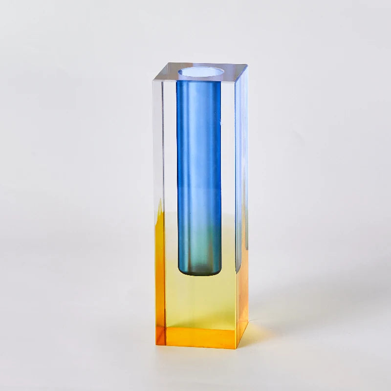 Pilar acrílico bud vaso de vidro mesa vasos luxo decorativo cristal nordic decoração do quarto casa vaso