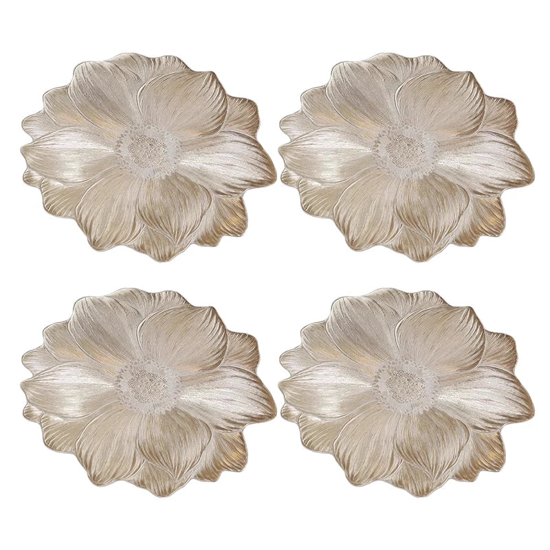 Conjunto de placemat de montanha-russa de lótus, antiderrapante, resistente ao calor, à prova d'água, estilo nórdico, para cozinha, jantar, decoração de casa