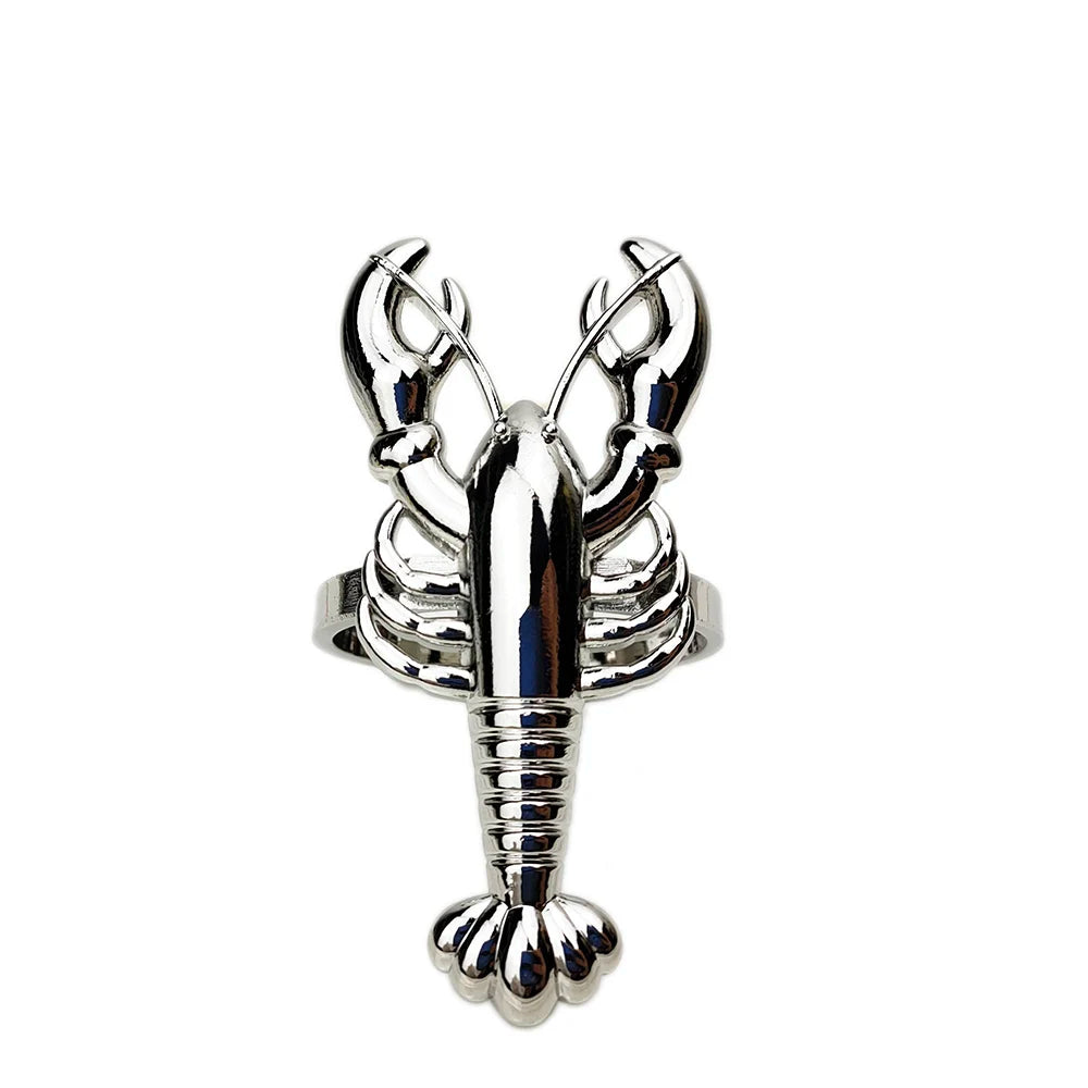 Criaturas do mar costeiro guardanapo de metal anéis 6 pçs azul náutico guardanapo suportes para casa decoração mesa jantar banqu