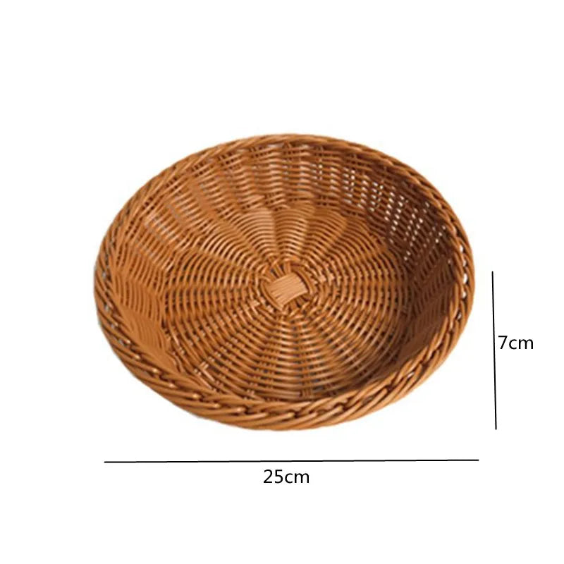 Oval curvado rattan vime tecido servindo cestas para pão frutas legumes restaurante servindo mesa exibição cesta de rattan