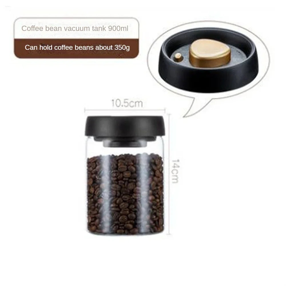 Frascos De Armazenamento De Alimentos De Vidro Transparente, Tanque Selado A Vácuo, Recipiente Hermético, À Prova De Umidade, Extração De Ar, Grãos De Café, Doméstico