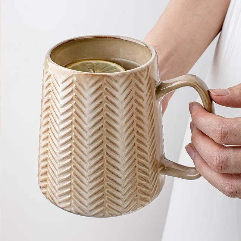 Caneca de Cerâmica Nude 780ml | Com Colher