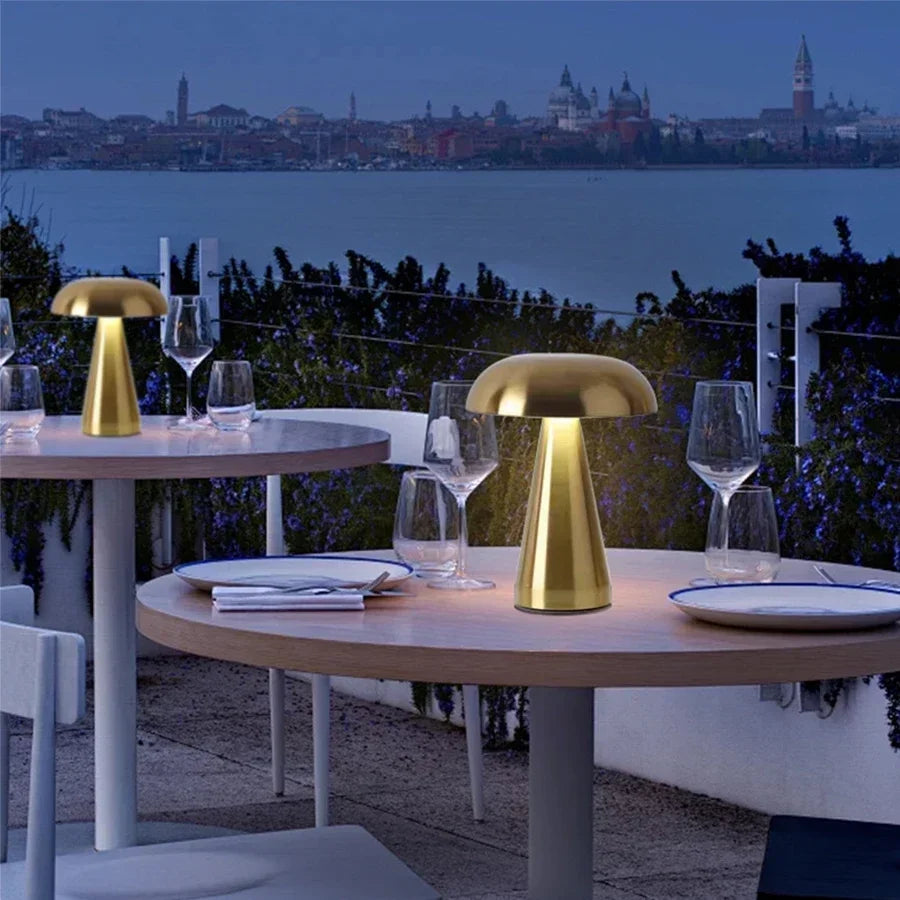Retro led night light cogumelo sensor de toque lâmpada mesa recarregável luzes leitura para o quarto restaurante bar decoração iluminação