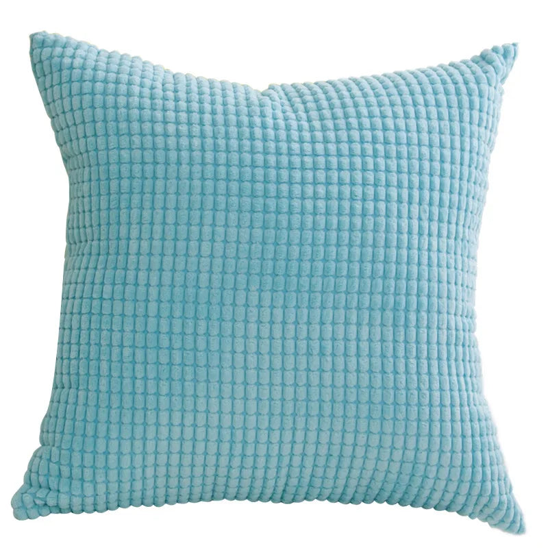 Capa de almofada decorativa para casa, veludo macio, grão de milho, 40/45/50/55/60cm, cor sólida, fronha para quarto, sofá, cadeira, carro