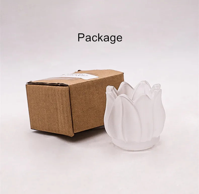 Copo de vela em forma de tulipa, vidro, adereços românticos para jantar à luz de velas, suporte de vela de aromaterapia, decoração de atmosfera festiva, 1 peça