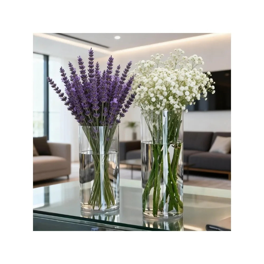 Vaso reto acrílico inquebrável, balde hidratante de flores redondas simples, decoração de mesa para casa