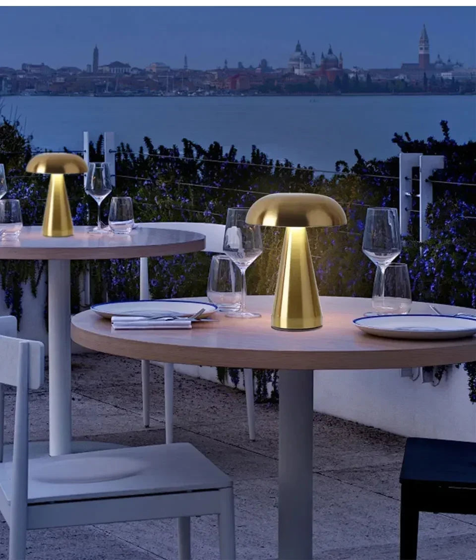 Retro led night light cogumelo sensor de toque lâmpada mesa recarregável luzes leitura para o quarto restaurante bar decoração iluminação