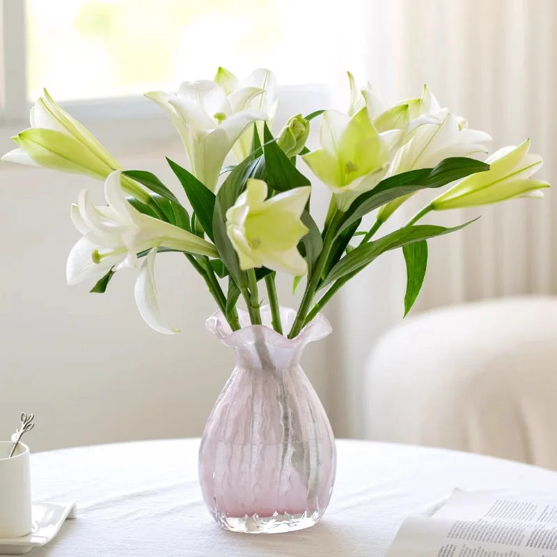 Vaso luz estilo luxo sentimento sênior saco de renda rosa modelagem sala estar mesa decoração ornamentos