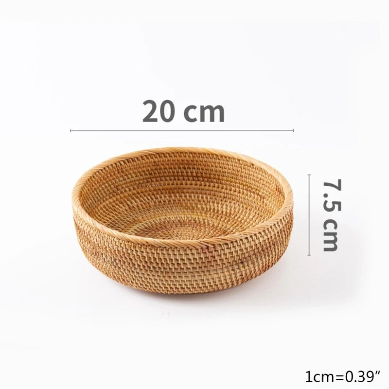Cesta de vime retangular tecida à mão, frutas, chá, lanche, pão, piquenique, caixa de armazenamento de cosméticos, suprimentos de cozinha, ferramentas domésticas
