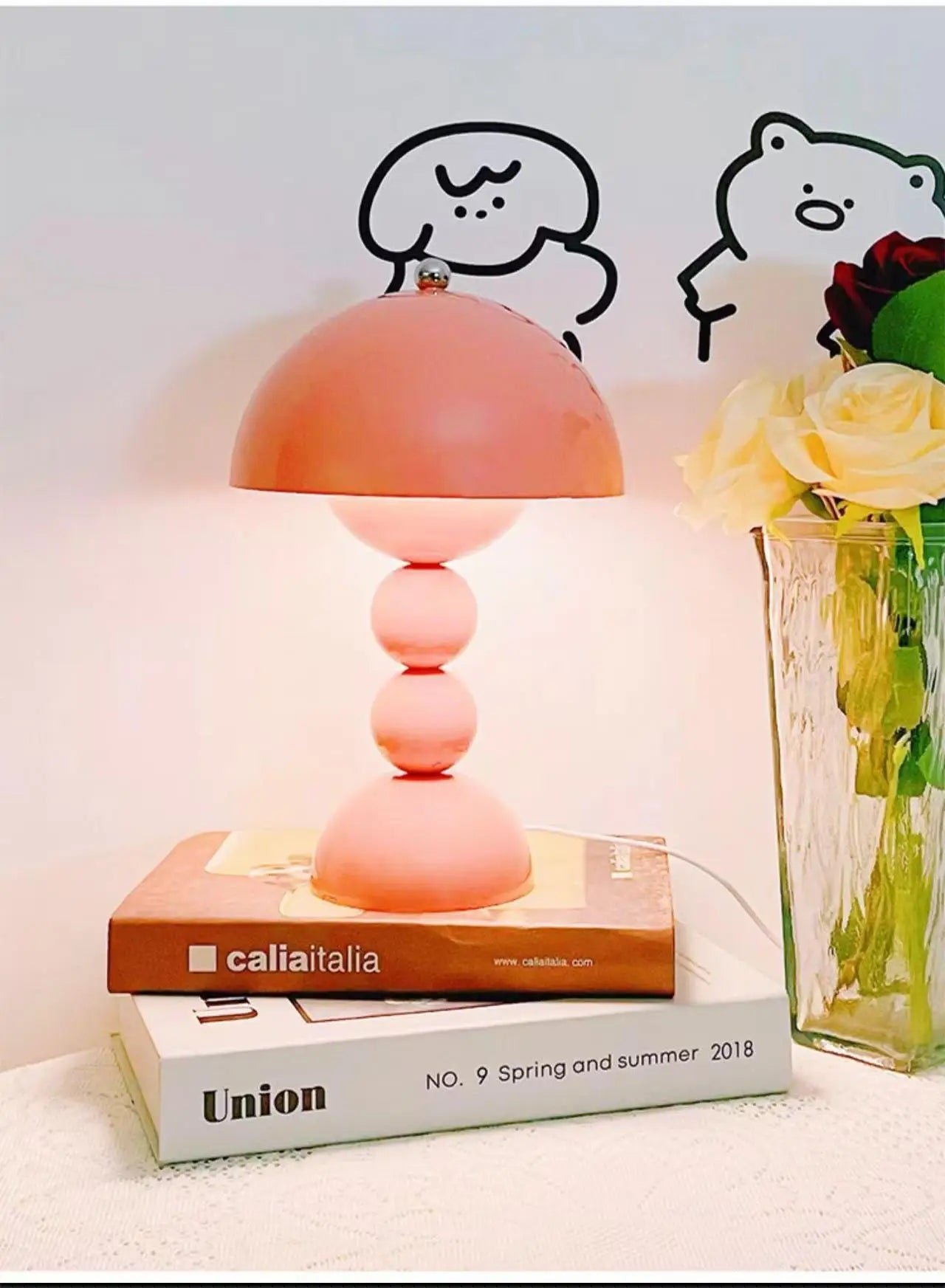 Luminária de Mesa LED Nórdica com Interruptor Táctil, 3 Cores, Dimerização Contínua, Luminária Criativa para Decoração de Casa e Escritório
