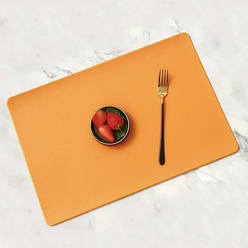 Estilo nórdico decoração de casa placemat de couro do agregado familiar hotel restaurante ocidental lugar esteira retangular impermeável à prova de óleo placemat