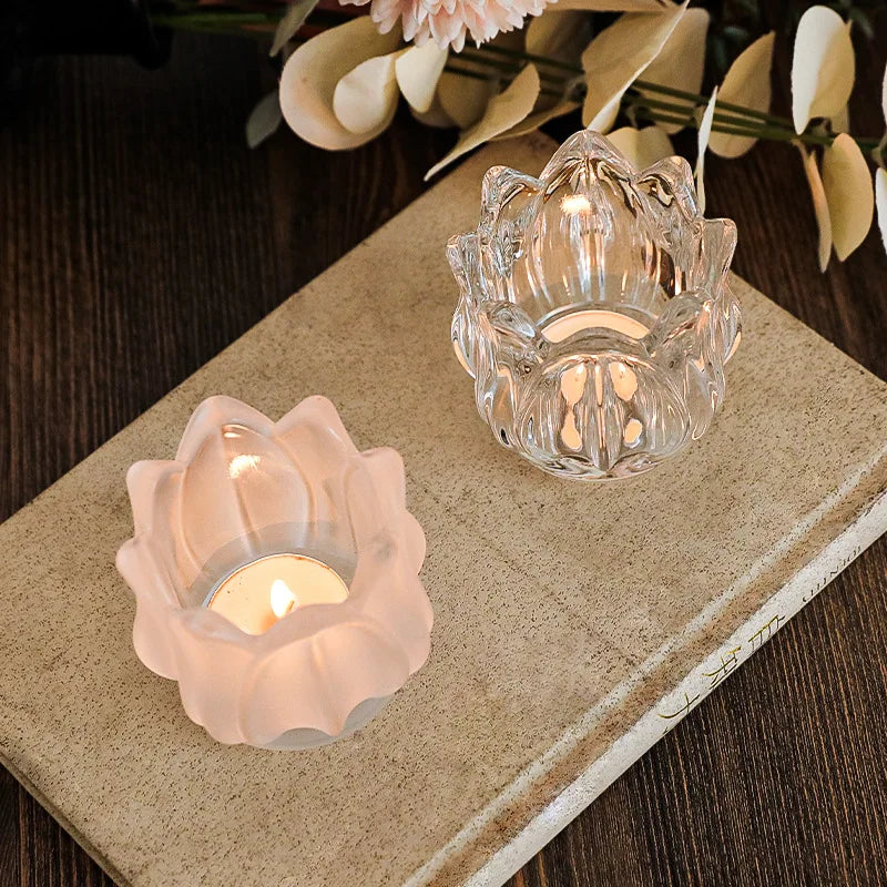 Copo de vela em forma de tulipa, vidro, adereços românticos para jantar à luz de velas, suporte de vela de aromaterapia, decoração de atmosfera festiva, 1 peça