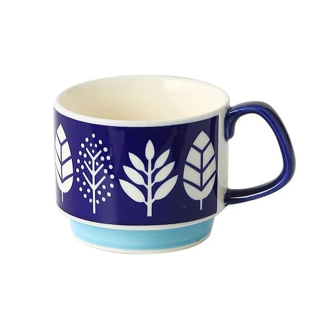 300ml japonês flor caneca de café conjunto retro cerâmica leite aveia caneca escritório água handgrip copo cozinha festa drinkware conjunto