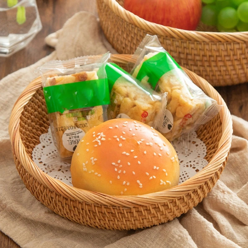 Nova cesta de armazenamento tecida à mão bandeja de armazenamento de vime cesta de vime pão frutas café da manhã chá cesta de piquenique cesta de armazenamento de cozinha