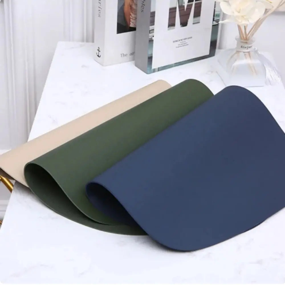 PU Leather Tableware Pad Placemat, isolamento térmico, Placemats simples antiderrapantes, estilo nórdico, montanha-russa Placemat