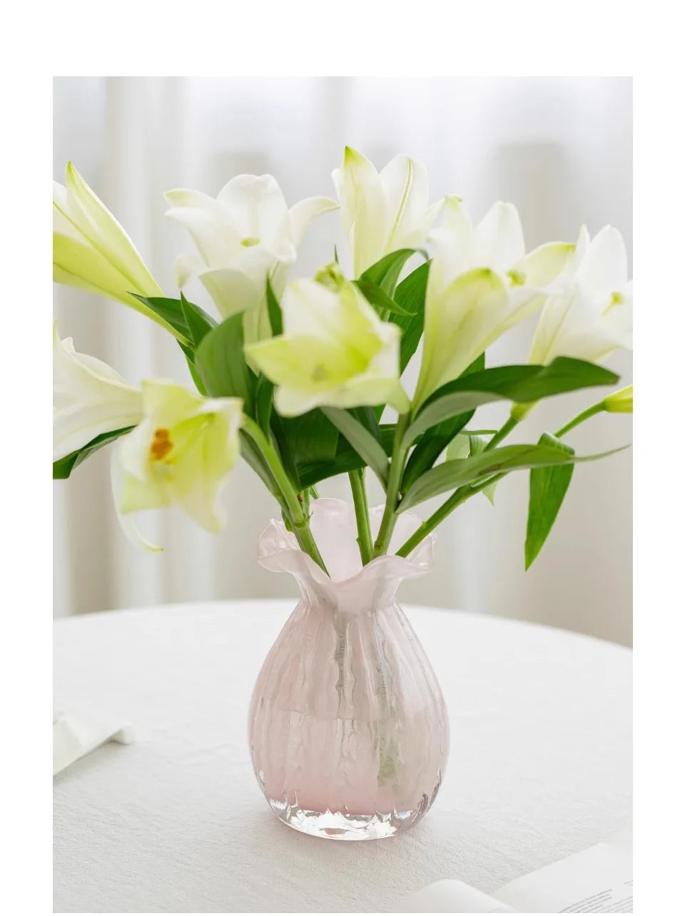 Vaso luz estilo luxo sentimento sênior saco de renda rosa modelagem sala estar mesa decoração ornamentos