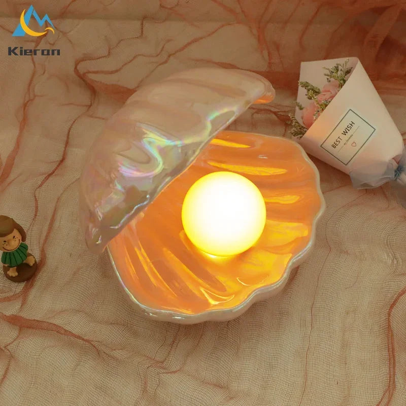 Luminária Pérola com LED | Abajur Decorativo para Quarto e Sala