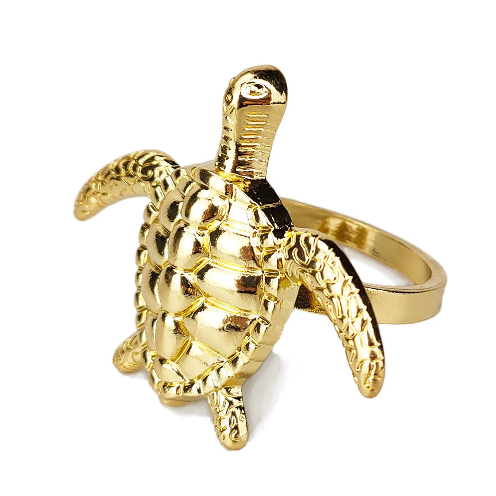 Criaturas do mar costeiro guardanapo de metal anéis 6 pçs azul náutico guardanapo suportes para casa decoração mesa jantar banqu