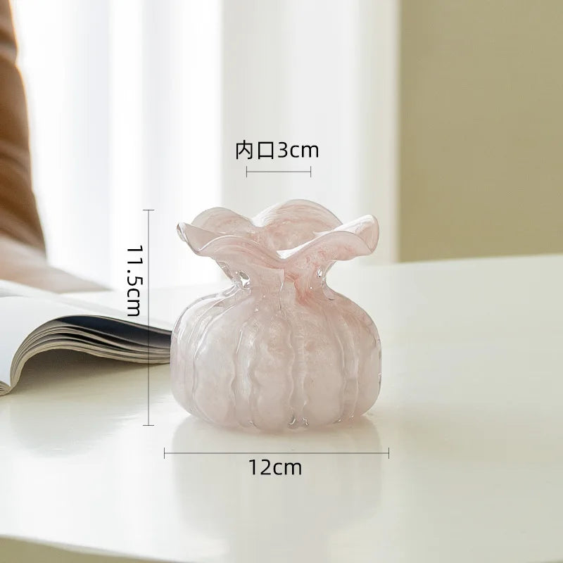 Vaso luz estilo luxo sentimento sênior saco de renda rosa modelagem sala estar mesa decoração ornamentos